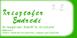 krisztofer endredi business card